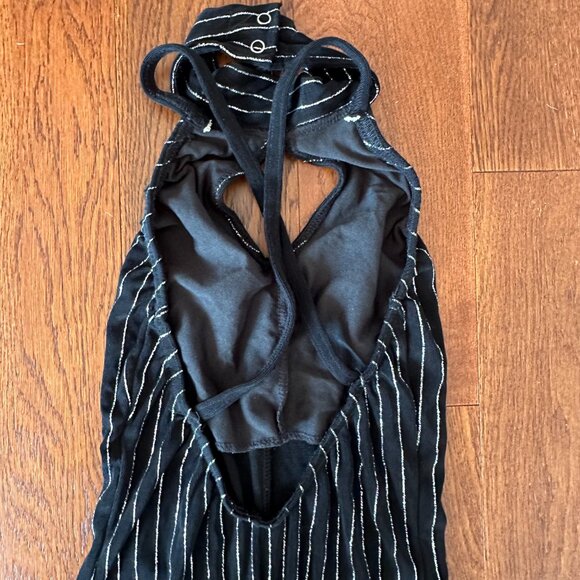 Pinstripe Jumpsuit Kelle Dance Wear Unitard Jumpsuit Halloween Costume S - Picture 9 of 9